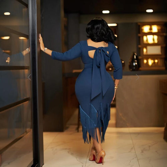 Fashionable Fringe Tassel Style Ladies Dress