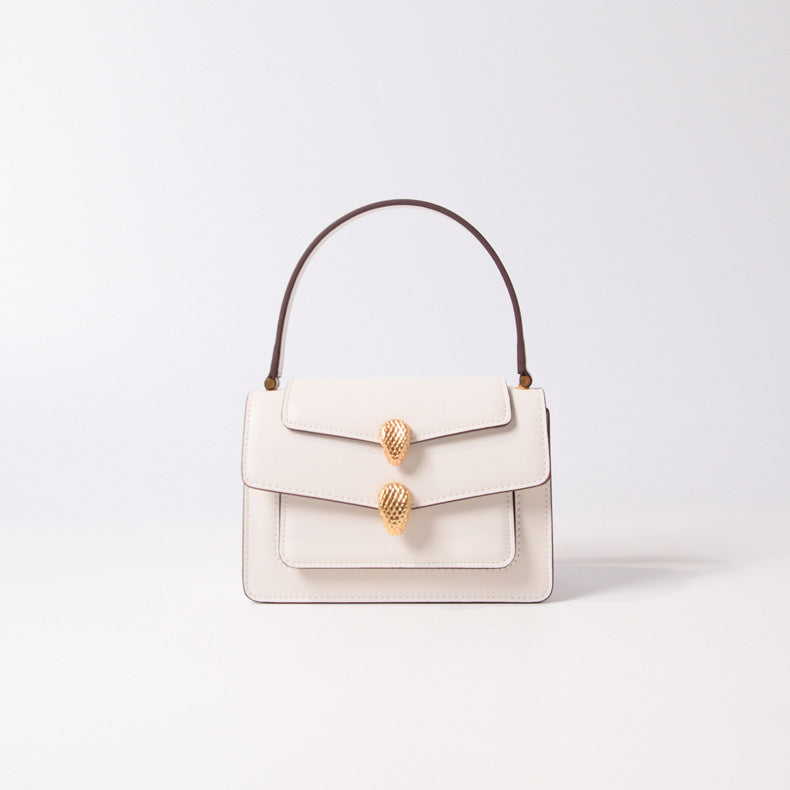 Double snake head bag with chain