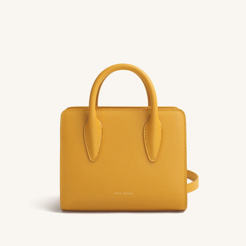 Commuter Small Square Bag With Single-Shoulder Leather Messenger