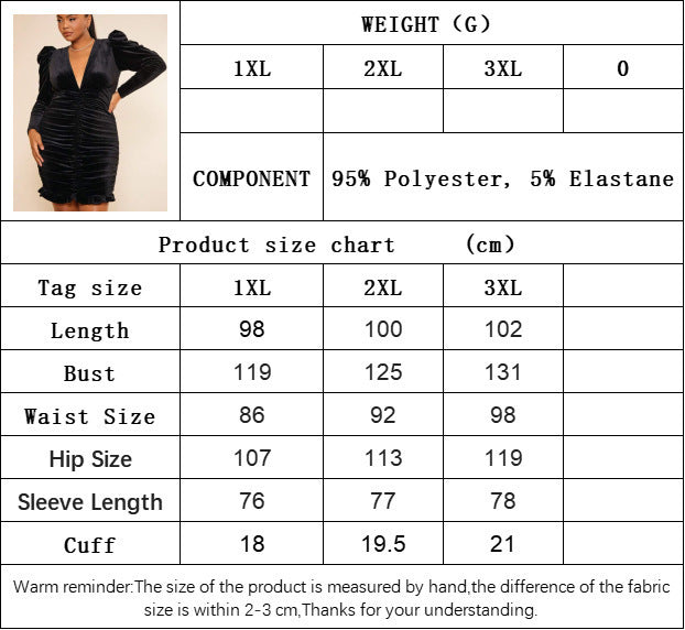 French Style Temperament Slim-fit Sexy Sheath Long-sleeved Velvet Dress