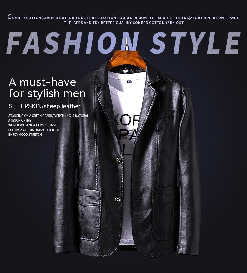 Men's Youth Leather Jacket Coat