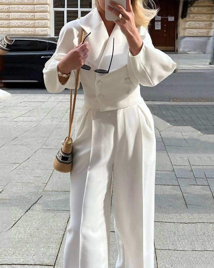 Autumn And Winter Casual Woolen Suit Lantern Sleeve Large Lapel