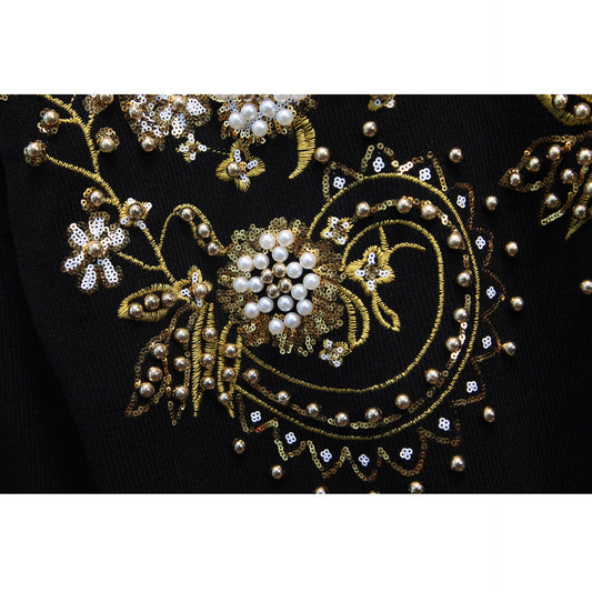 Women's Sequin Bead Long-sleeved Sweater Trousers Two-piece Set