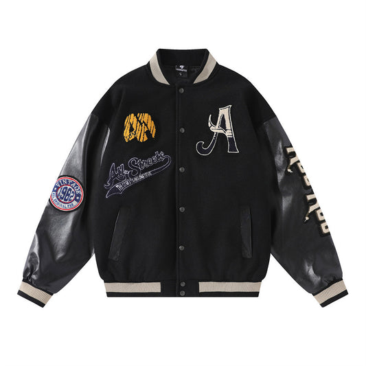 Fashion Brand European And American Embroidery Letter Pilot Baseball Uniform Men