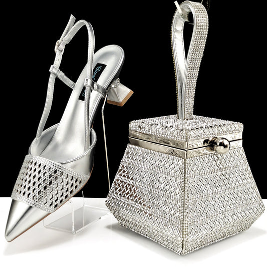 Sky Blue Wine Cup Heel High Heels High Quality Shoe Bag