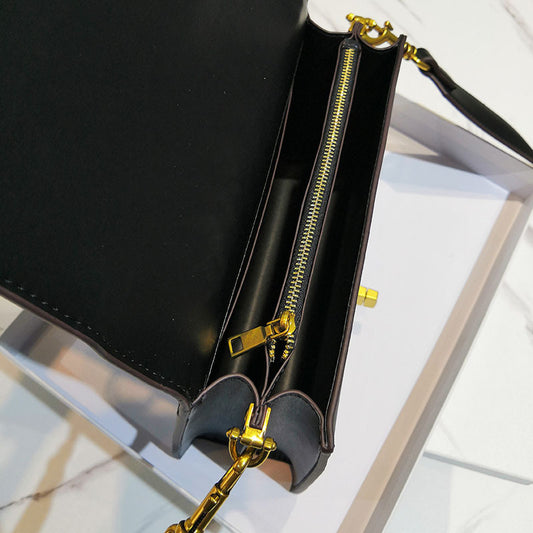 Embroidered chain small square bag