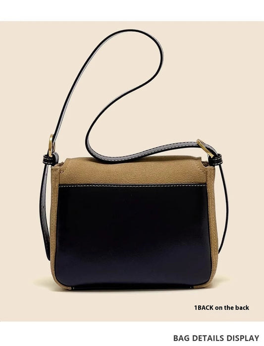 Dull Polish Genuine Leather Shoulder Messenger Bag