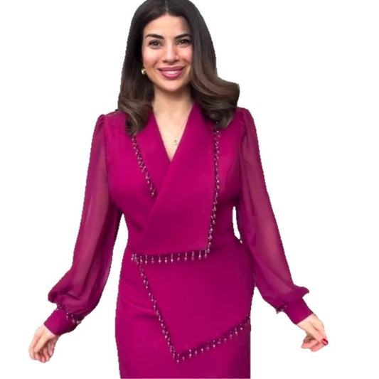 Women's Tassel Skirt Puff Sleeve Suit