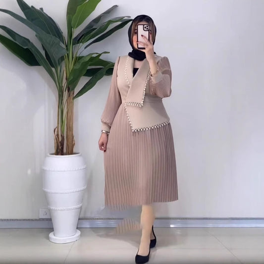 V-neck Design Versatile Knitting Suit