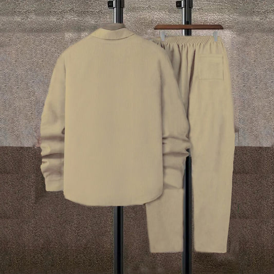 Simple Casual Men's Corduroy Suit