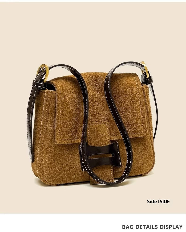 Dull Polish Genuine Leather Shoulder Messenger Bag