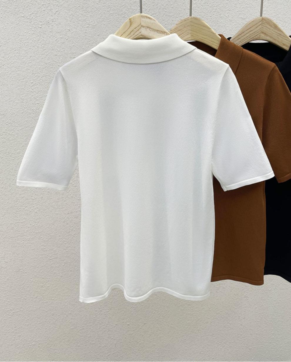 Lapel Ice Silk Short Sleeve