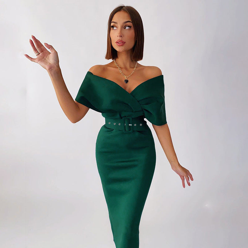 Women's High-end High-waist Off-the-shoulder Dress