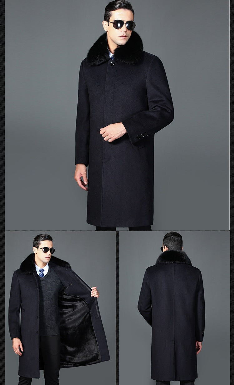 Over-the-knee Coat  Real Fur Collar