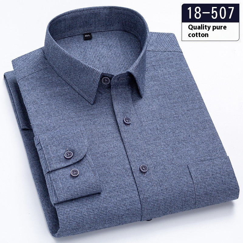 Men's Long Sleeve Solid Color Pocket Light Business Shirt