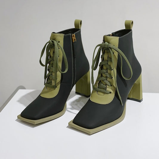 New Autumn And Winter Korean Style Retro Chunky Heel Ankle Boots