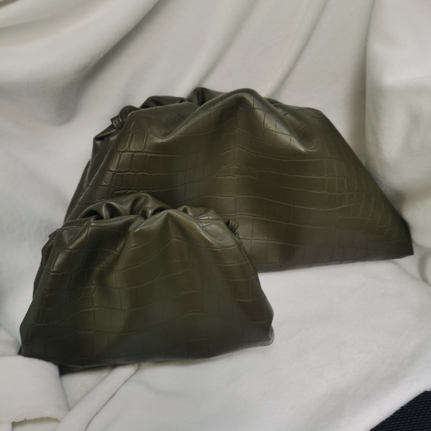 Cloud Bag Female Fold Clip Bag Solid Color Shoulder Bag