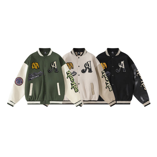 Fashion Brand European And American Embroidery Letter Pilot Baseball Uniform Men