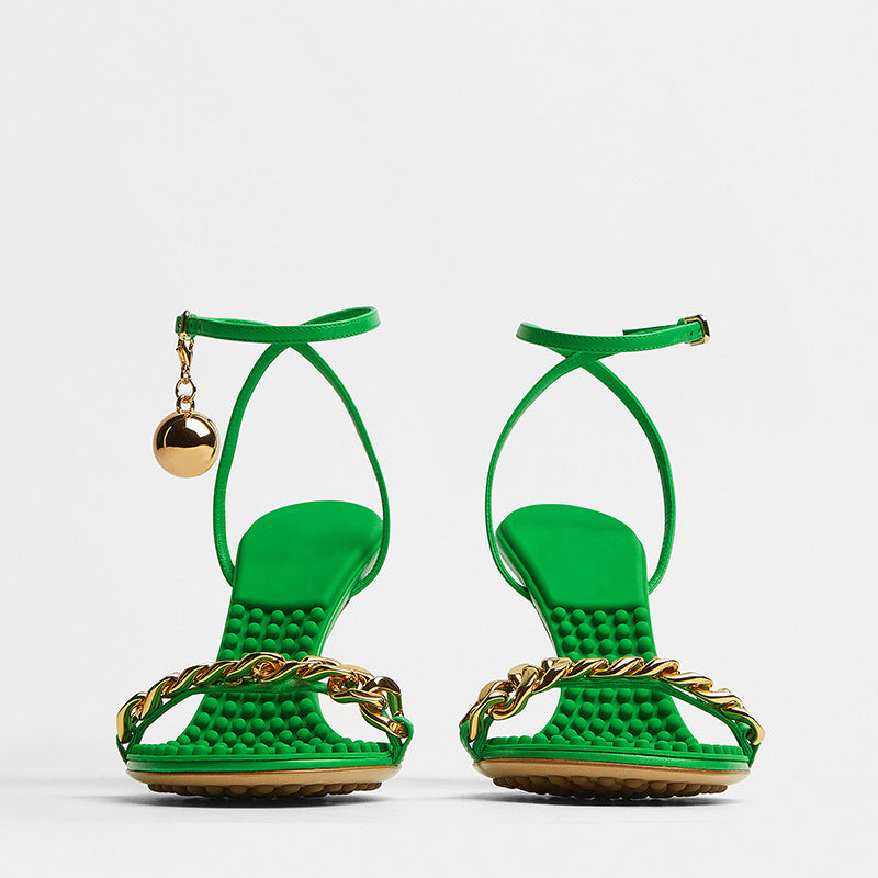 Women's Round Toe Buckle High Heel Sandals