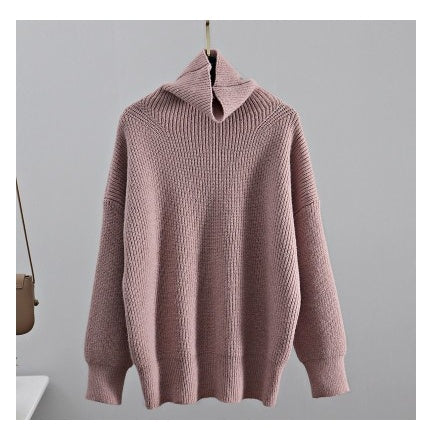 Cashmere Sweater Women Turtleneck Pullovers Top Solid