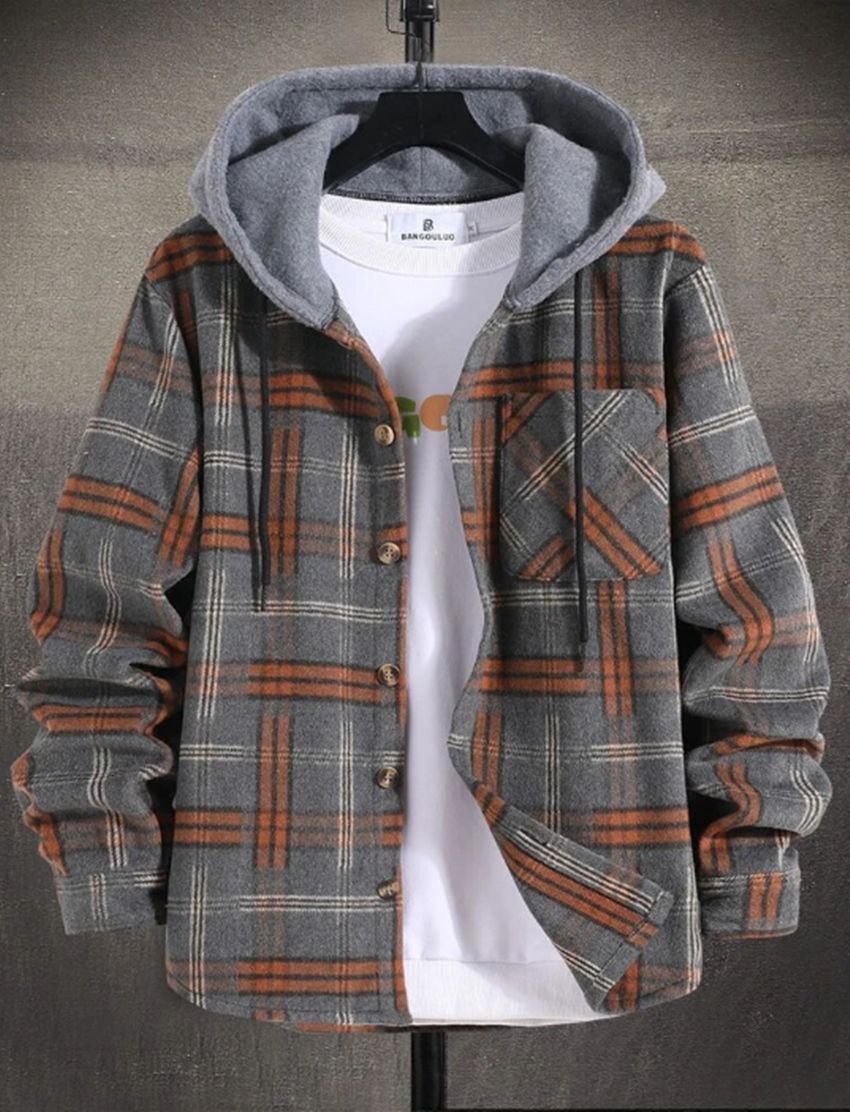 Plaid Printed Long-sleeved Shirt Autumn Trendy Cardigan Casual Shirt