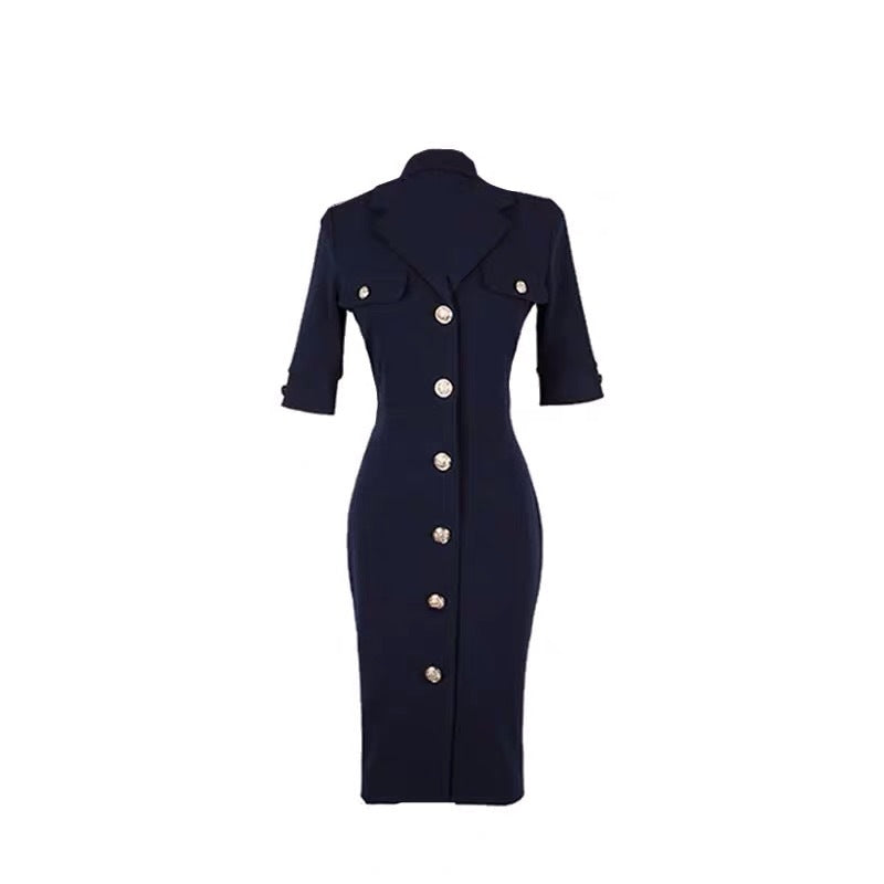 High-end short sleeve hip dress