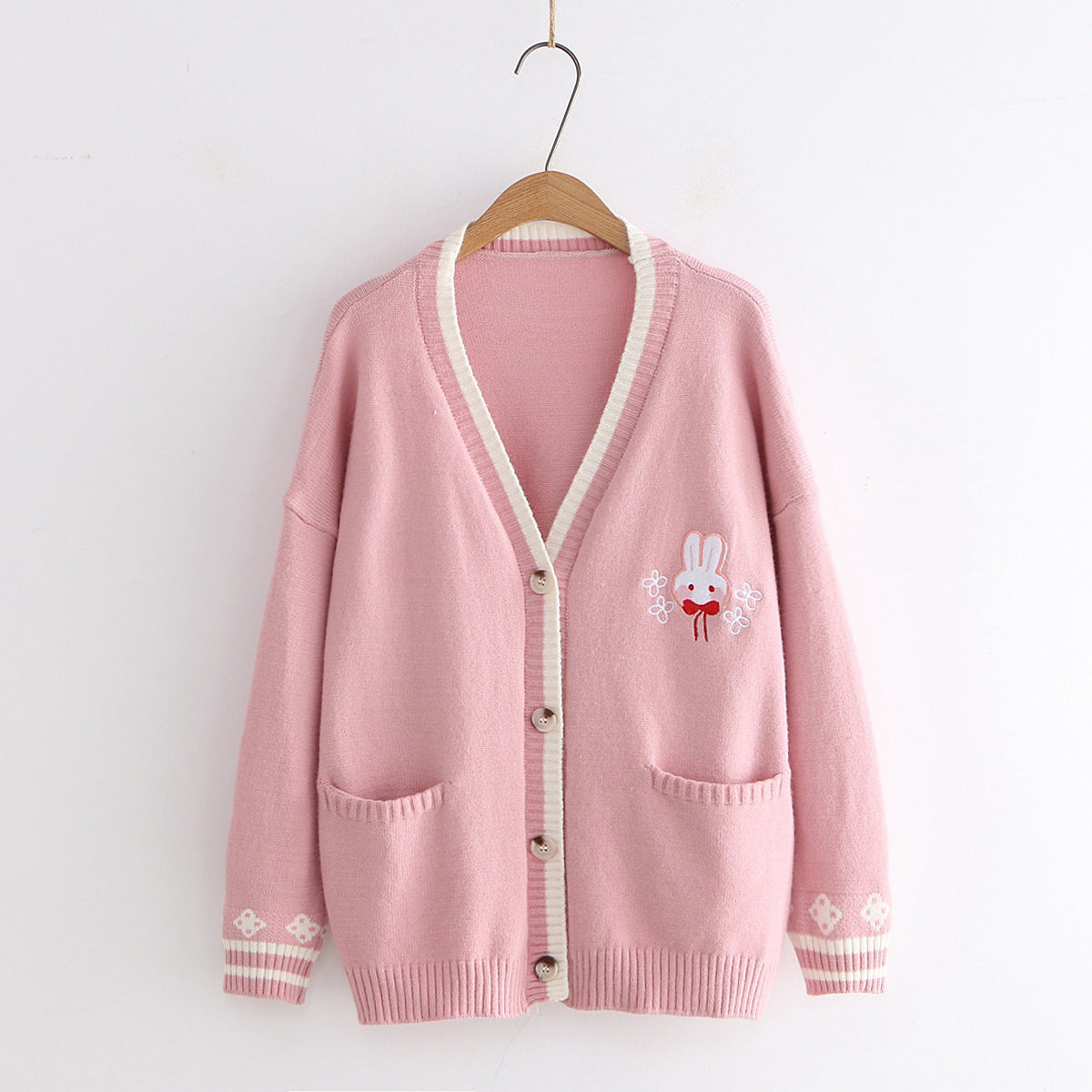 Rabbit cardigan V-neck sweater