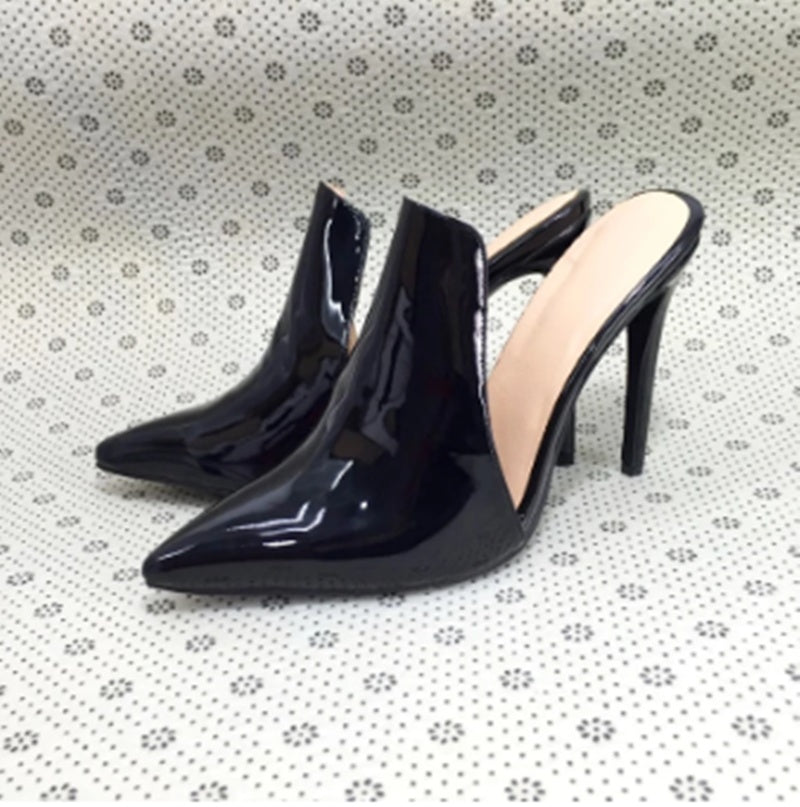 European and American Fashion Single Shoes Pointed Toe Stiletto High Heels Catwalk High Heels