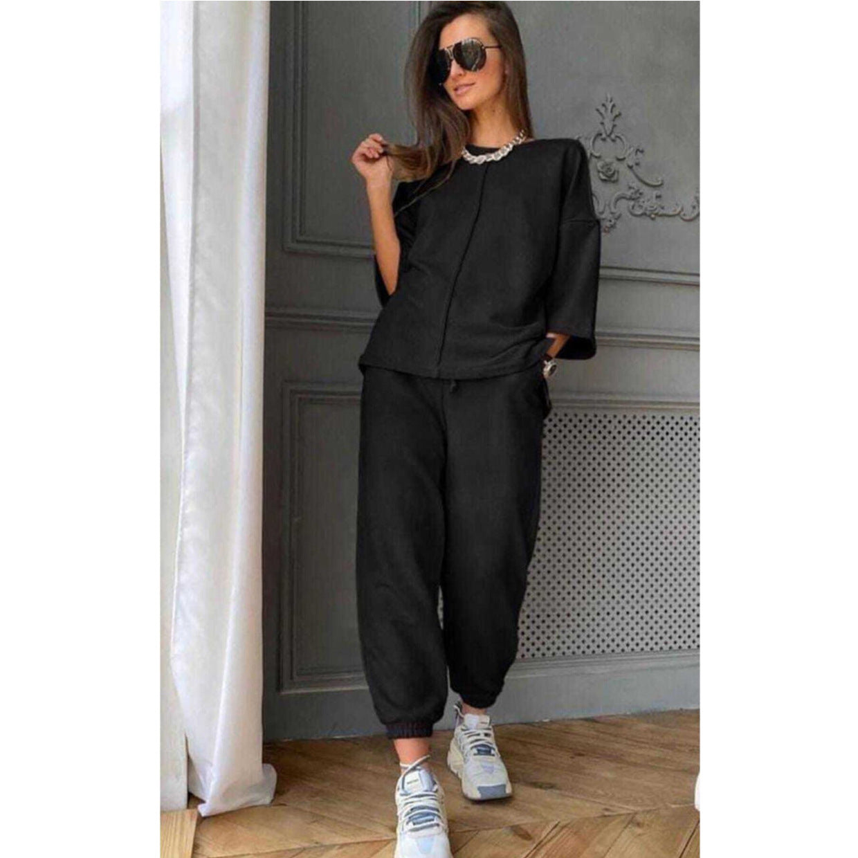 Casual Fashion Comfortable Loose Home Short Sleeved Suit Women