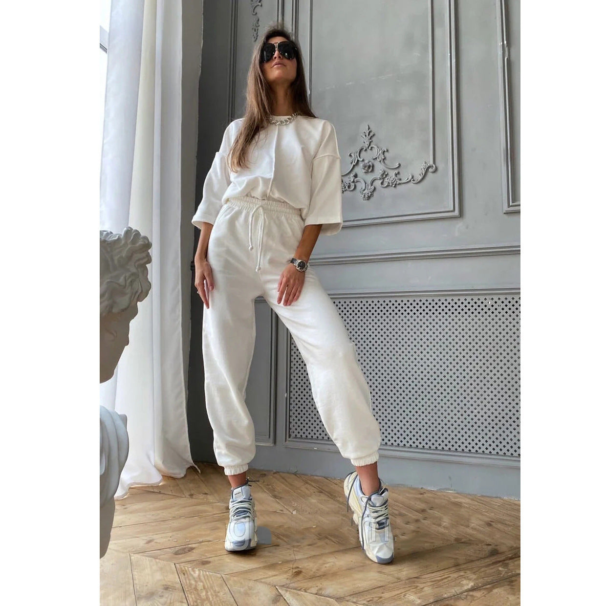 Casual Fashion Comfortable Loose Home Short Sleeved Suit Women