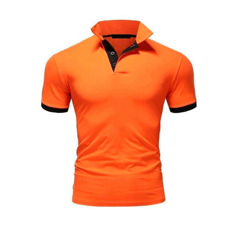 Men's Stand Collar Short Sleeve Polo Shirt Business Casual