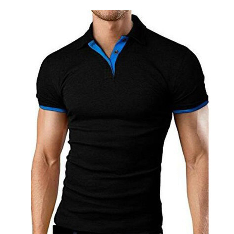 Men's Stand Collar Short Sleeve Polo Shirt Business Casual