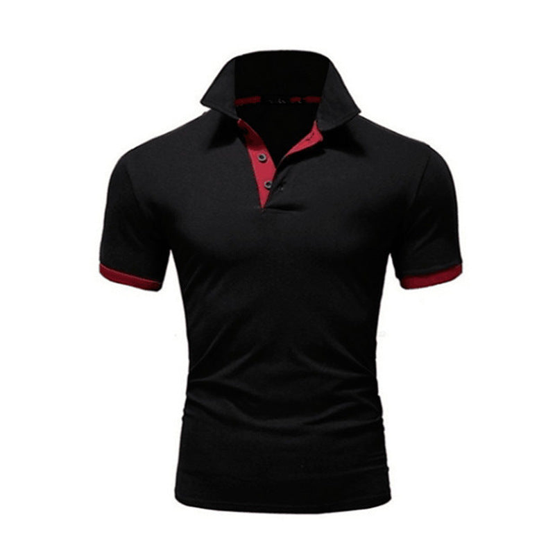 Men's Stand Collar Short Sleeve Polo Shirt Business Casual