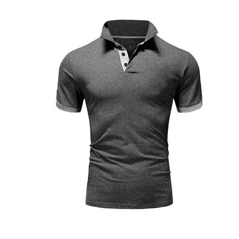 Men's Stand Collar Short Sleeve Polo Shirt Business Casual