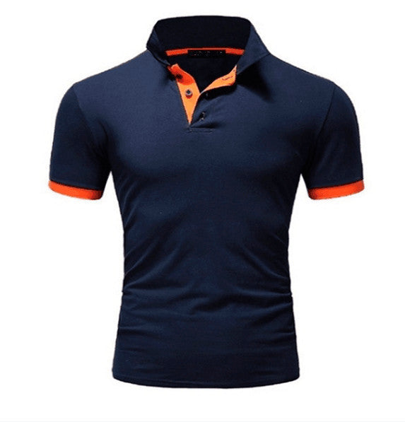 Men's Stand Collar Short Sleeve Polo Shirt Business Casual