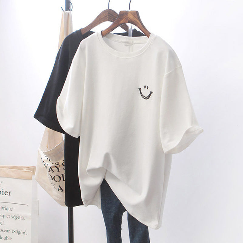 Ladies Fashion Simple Loose Casual Short Sleeve