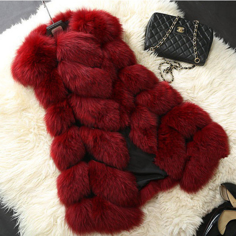 Stitched Autumn And Winter Fox Fur Vest Faux Fur