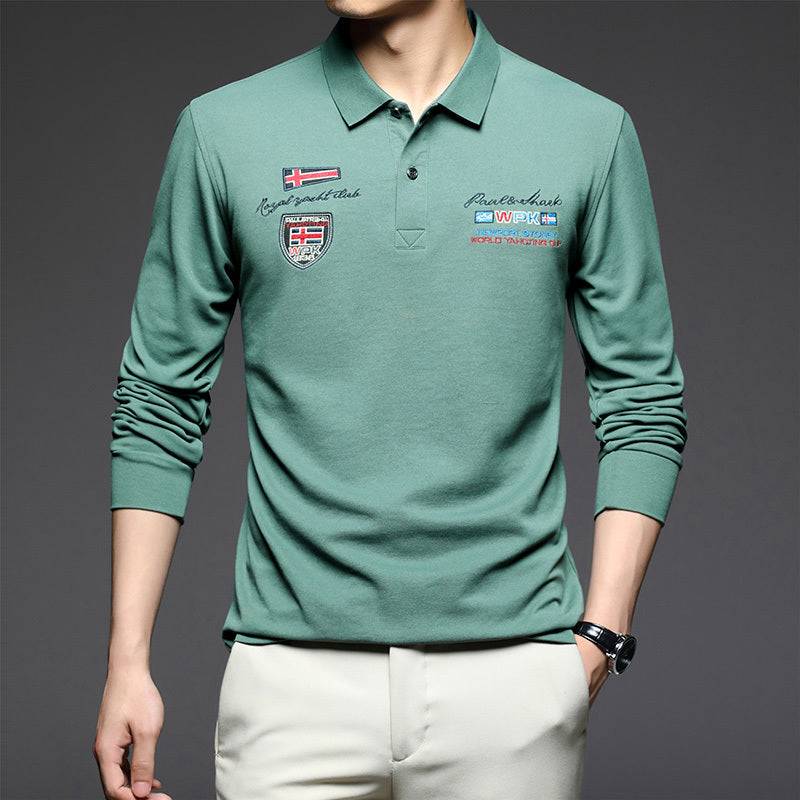 Business Dad Long-sleeved Spring And Autumn New Polo Bottoming Shirt