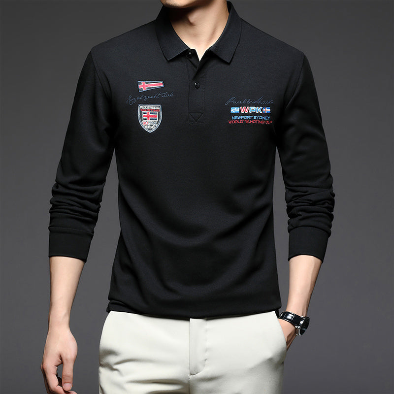 Business Dad Long-sleeved Spring And Autumn New Polo Bottoming Shirt