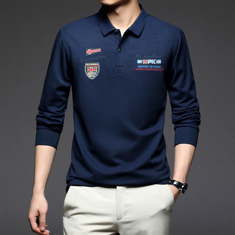 Business Dad Long-sleeved Spring And Autumn New Polo Bottoming Shirt