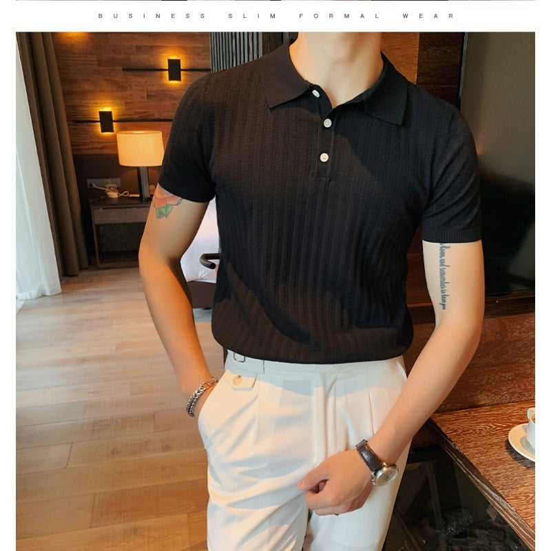 Summer New Color-blocking Striped Slim-fit Sweater