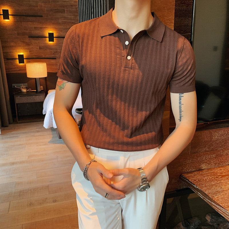 Summer New Color-blocking Striped Slim-fit Sweater