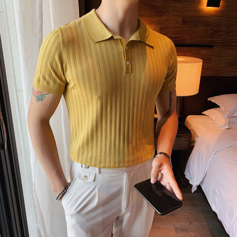 Summer New Color-blocking Striped Slim-fit Sweater