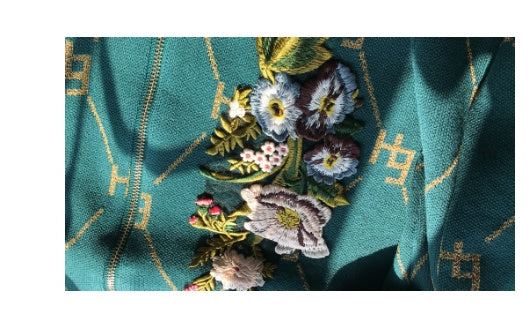 Spring New Knitted Cardigan Casual Pants Two-piece Suit Western Embroidery Flowers European Fashion Suit Women