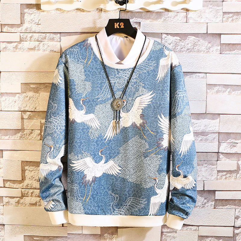 Crane print sweatshirt