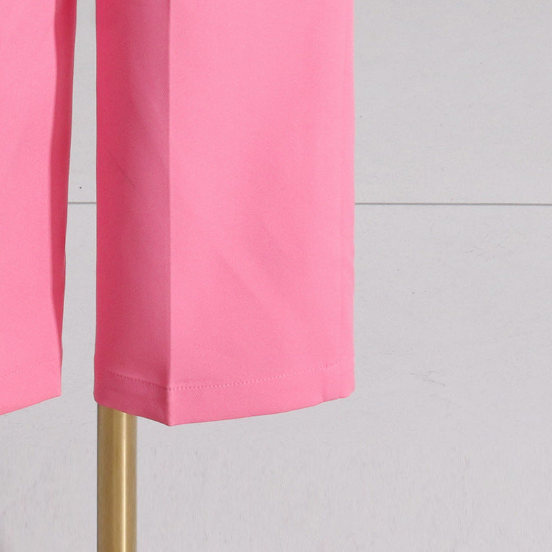 Fashion Hollowed-out Design Sense Slimming Small Suit Leg-showing Suit Pants