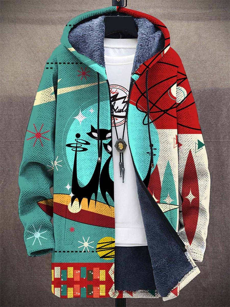 Men's 3d Digital Printed Hat Cardigan Jacket