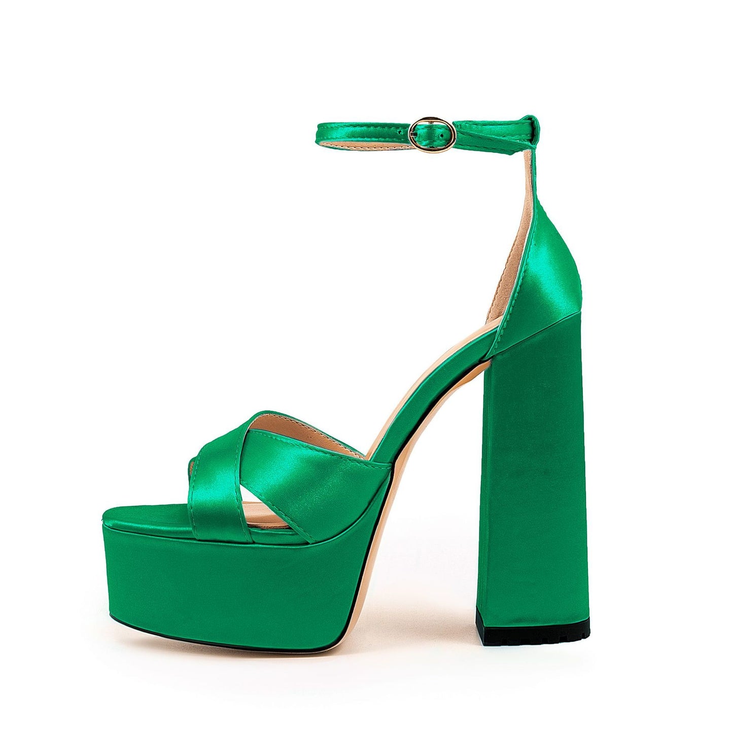 Waterproof Platform Thick Heel Ankle-strap Buckle High Heels