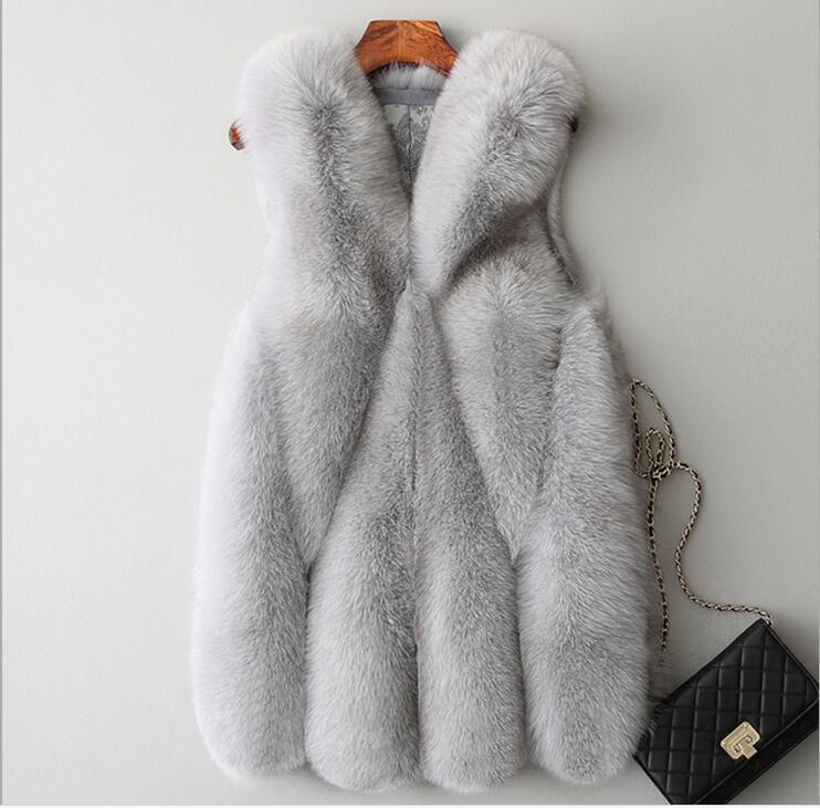 Faux fox fur coat