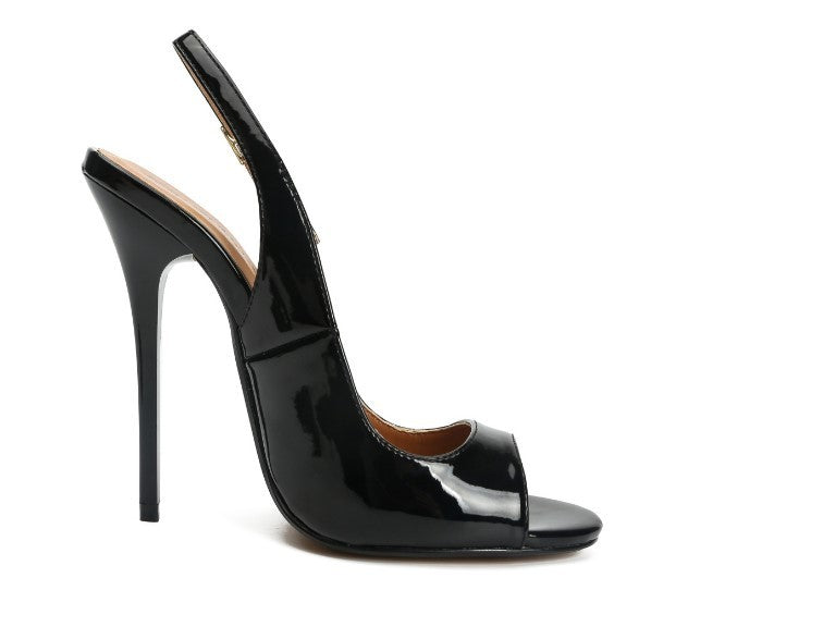 Painted heel heel sandals